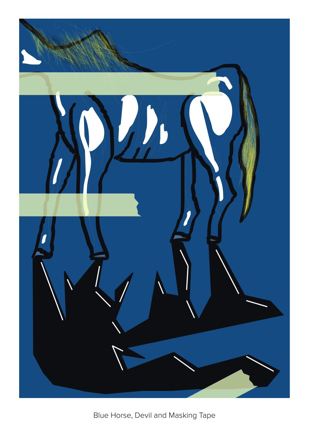 blue horse devil and masking tape