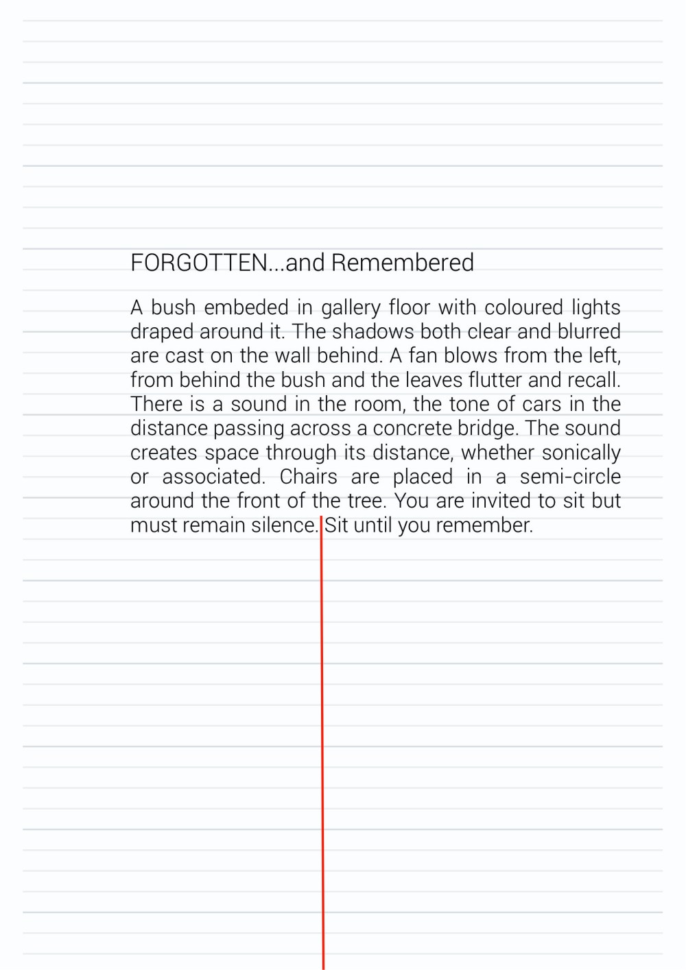 forgotten and remembered